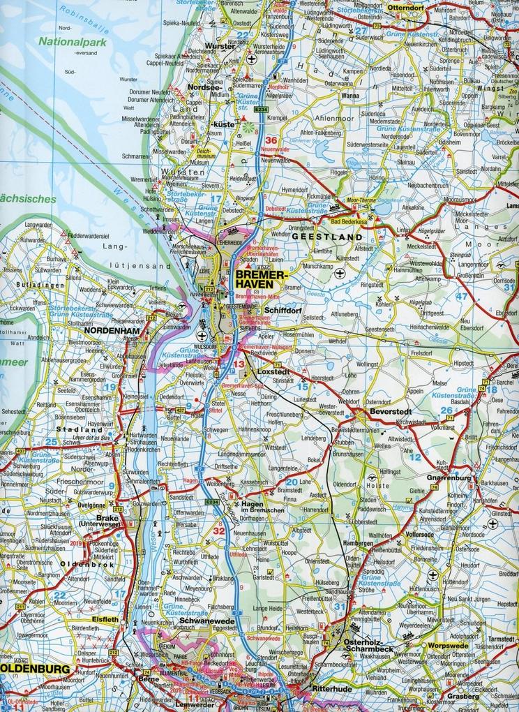 Schleswig-Holstein und Hamburg 1:250.000 - ADAC Bundesländerkarte