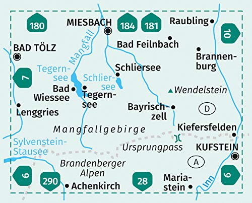 8 Tegernsee, Schliersee, Wendelstein - 1:50.000 Kompass Wanderkarte