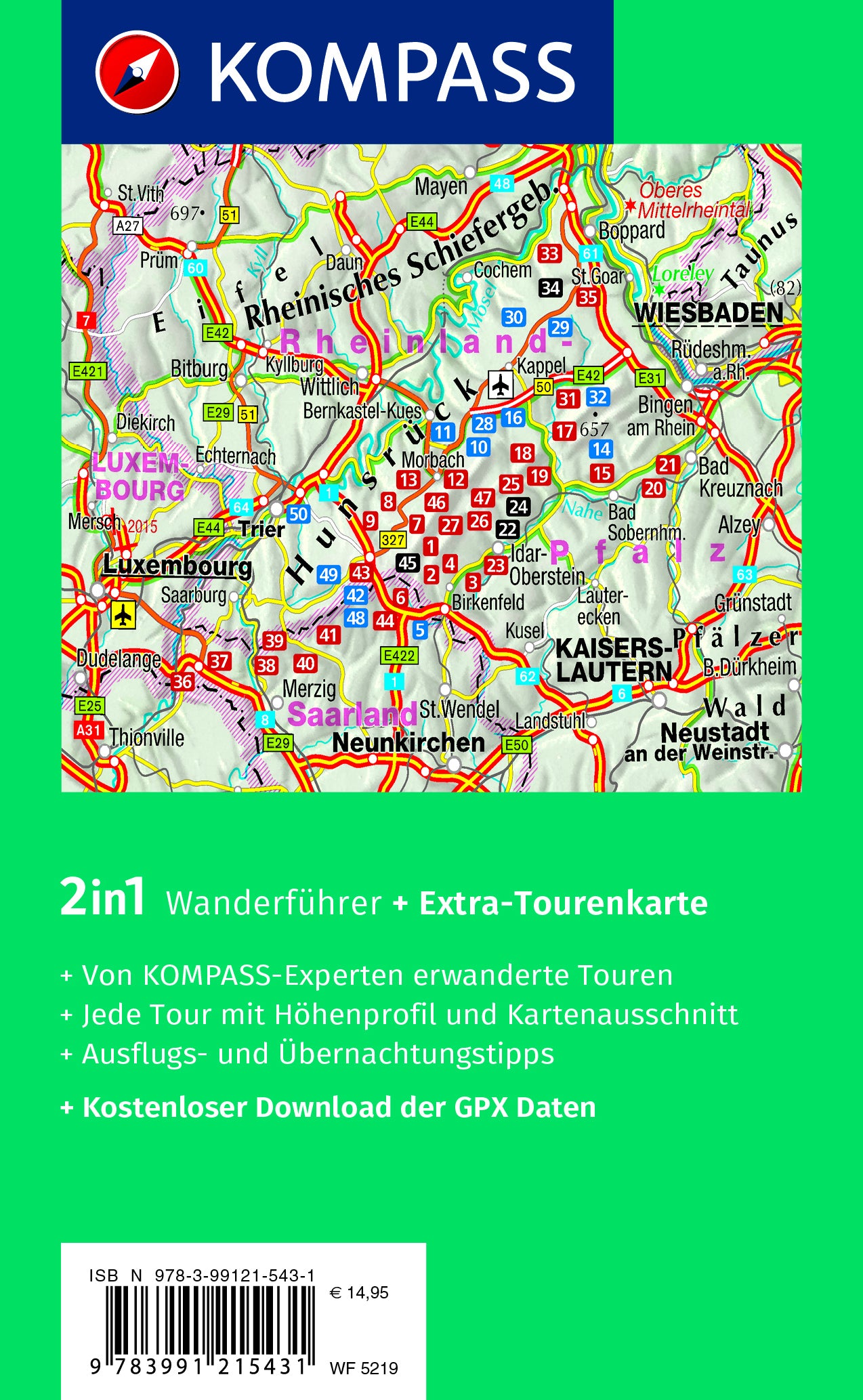 Hunsrück mit Saar-Hunsrück-Steig - KOMPASS Wanderführer