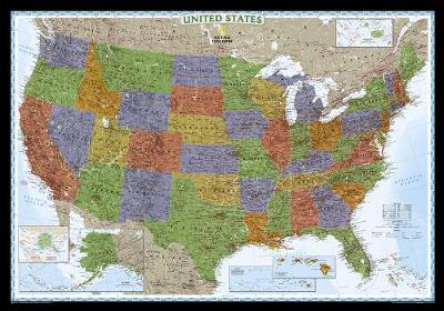 Ü151A USA Landkarte Poster Decorator 109x75 cm - National Geographic