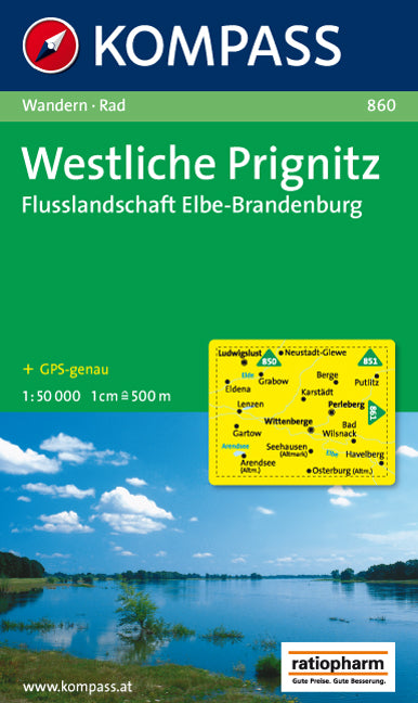 860 Westl. Prignitz-Elbe-Brandenburg - Kompass Wanderkarte