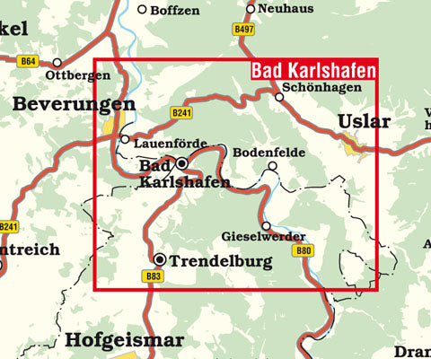 Bad Karlshafen 1:33.000 - Stadtplan mit Rad- und Wanderkarte