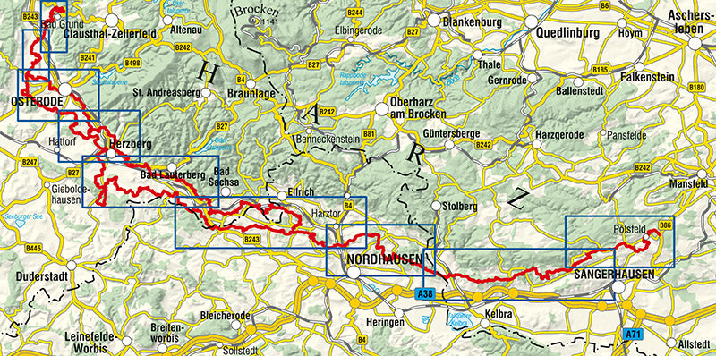 Karstwanderweg Südharz 1:33.000 - Wanderkarte