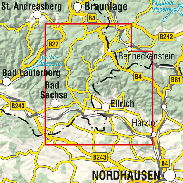 Wanderparadies im Südharz 1:33.000 - Wanderkarte