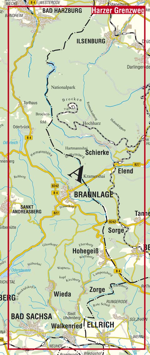 Harzer Grenzweg 1:40.000 - Wanderkarte