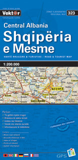Albanien Zentral - 1:200.000 - Straßenkarte