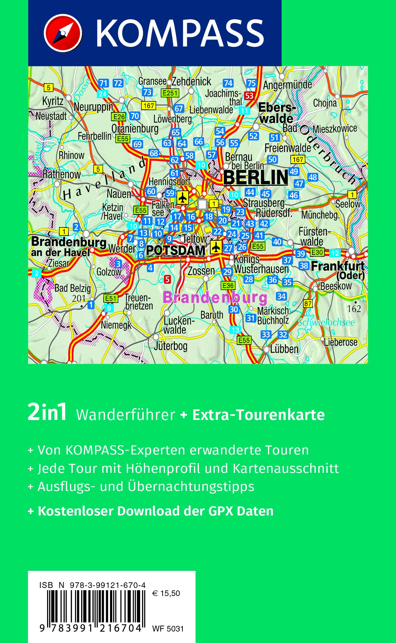 Berlin - Brandenburg - Kompass Wanderführer