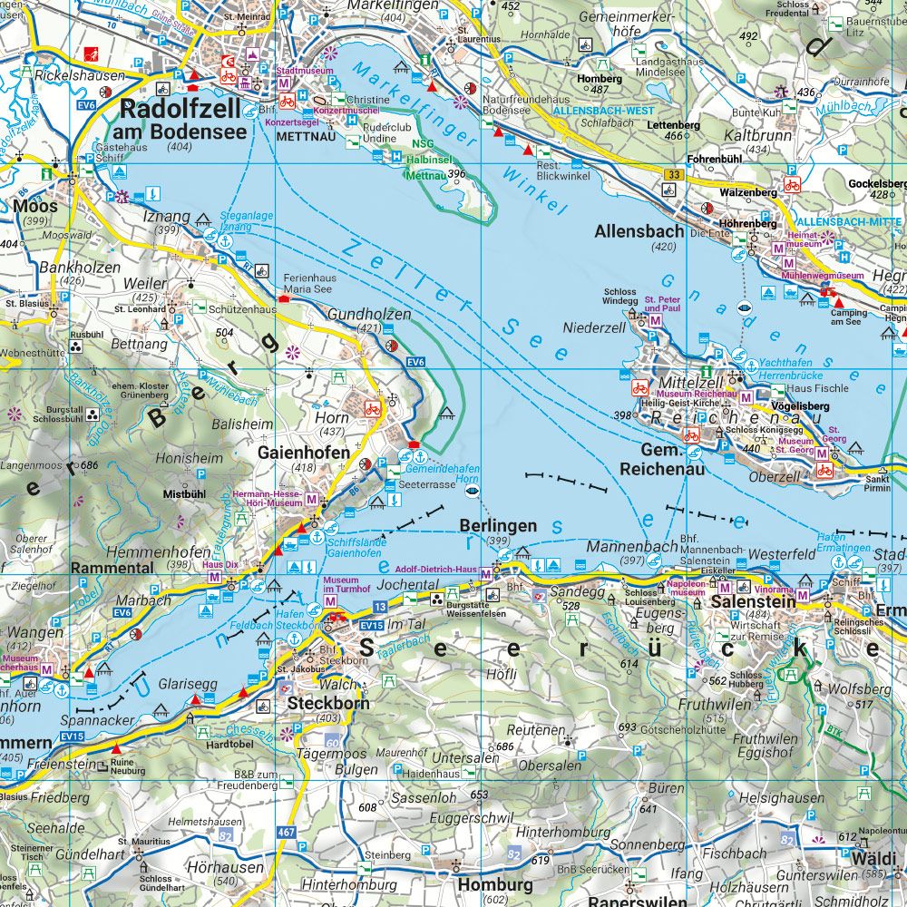 Bodensee und Umgebung-1:75.000-Fahrradkarte - Freytag&Bendt