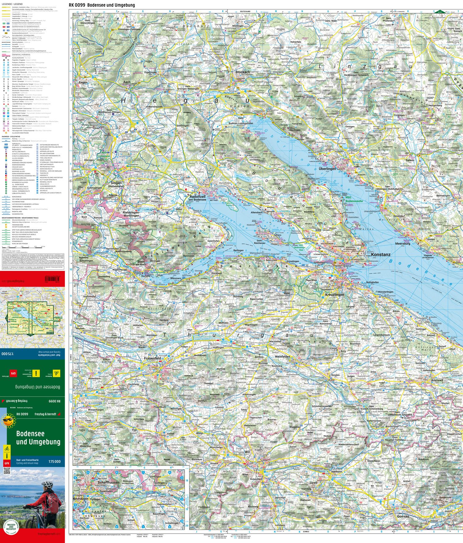 Bodensee und Umgebung-1:75.000-Fahrradkarte - Freytag&Bendt