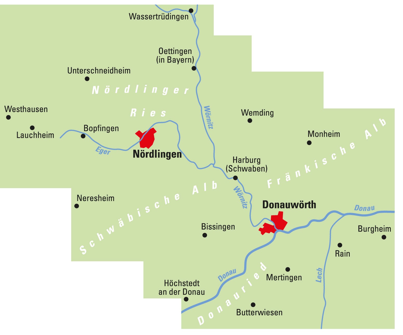 Ferienland Donau-Ries / Geopark Ries - ADFC Regionalkarte