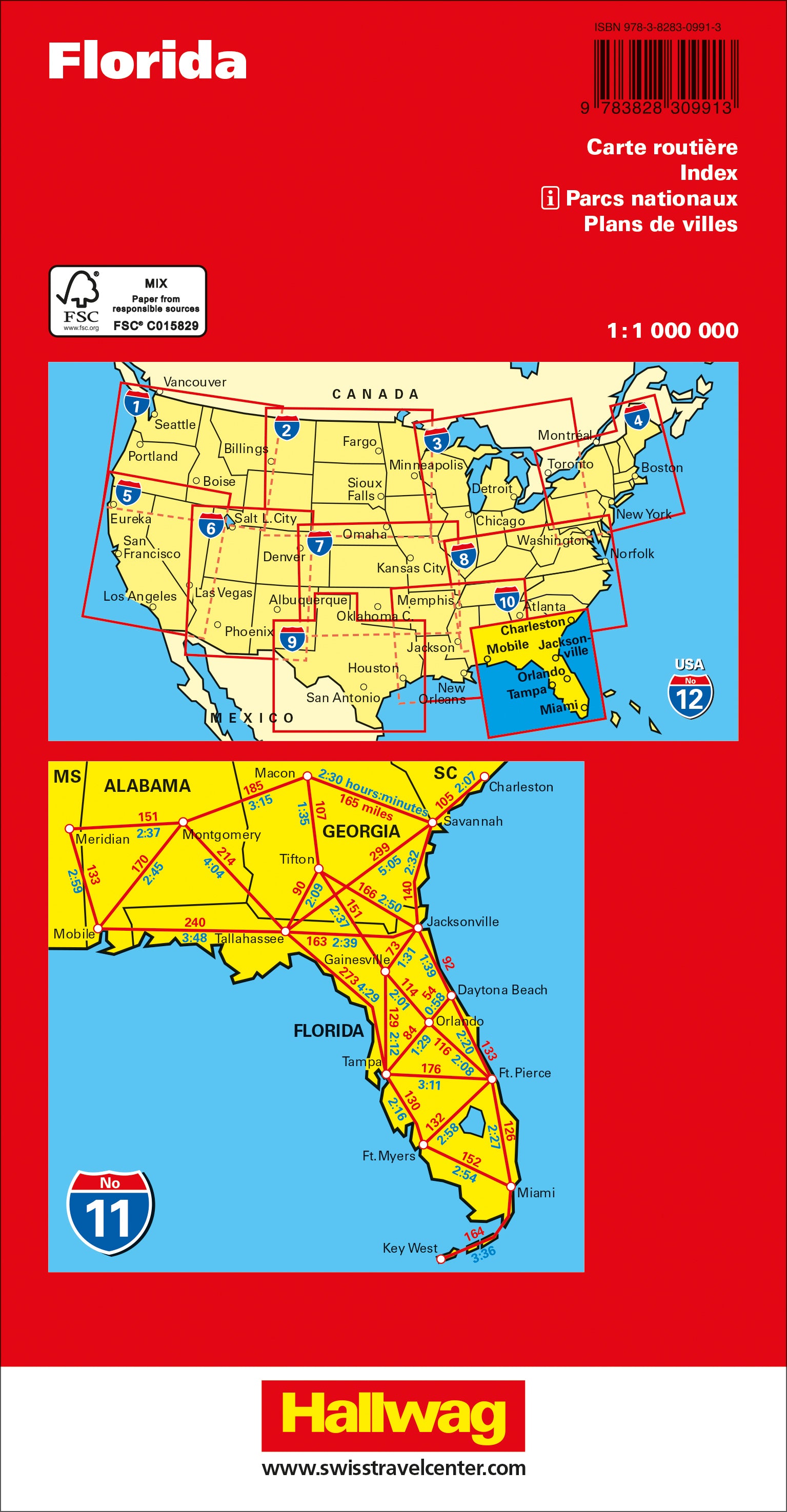 Florida - 11 USA Road Guide 1:1.000.000 - Hallwag