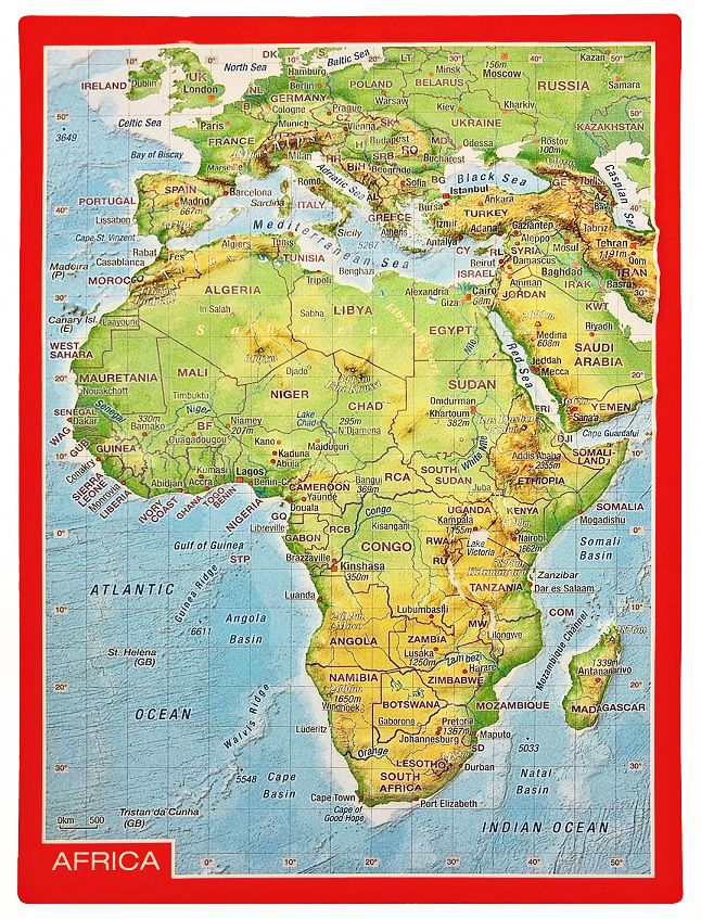 Reliefpostkarten - Welt & Kontinente