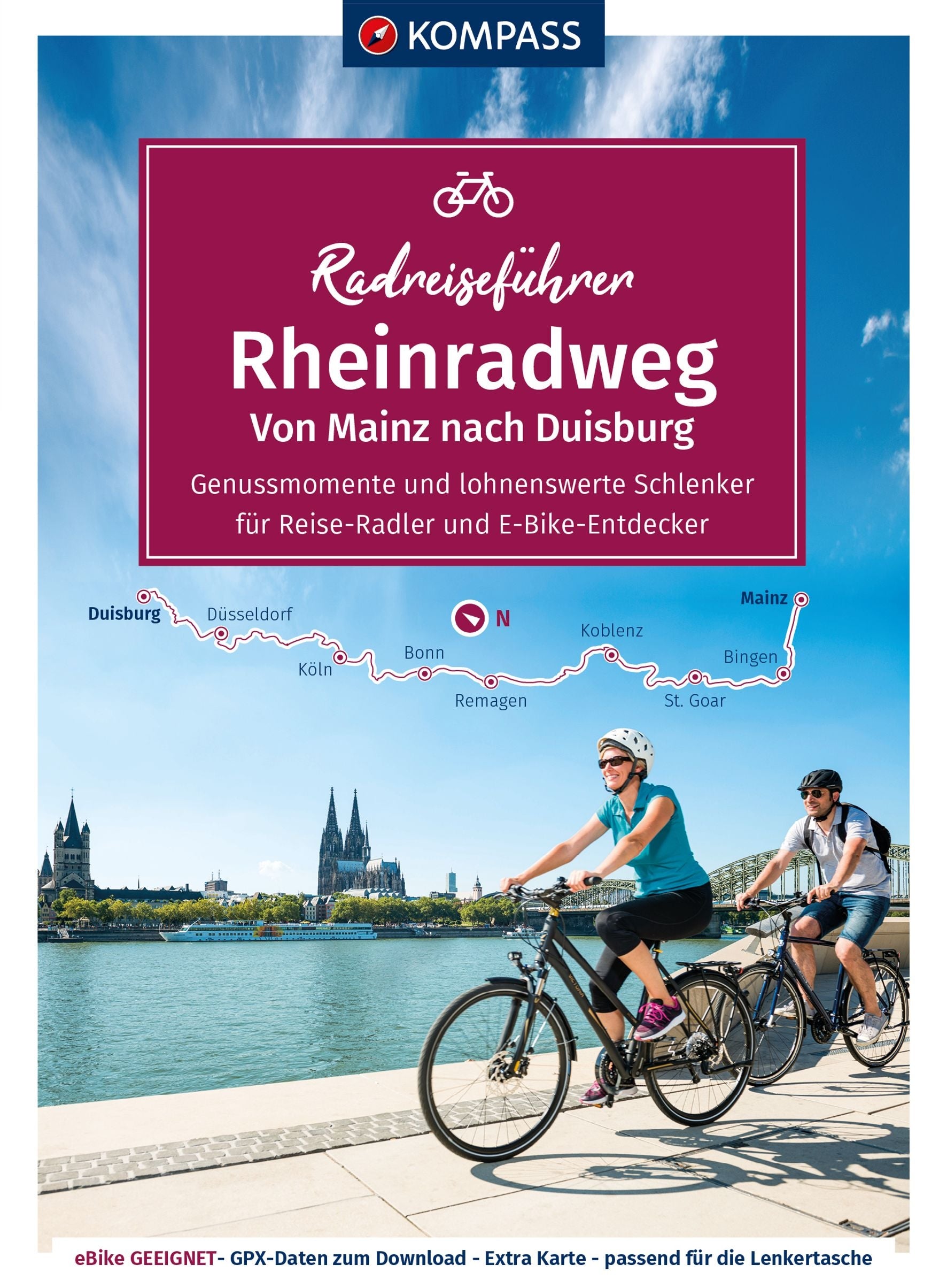 Rheinradweg von Mainz bis Duisburg - KOMPASS Radreiseführer