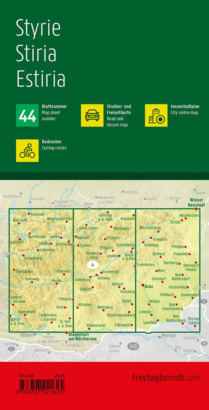 Steiermark, Straßen- und Freizeitkarte-1:150.000 - Freytag&Berndt