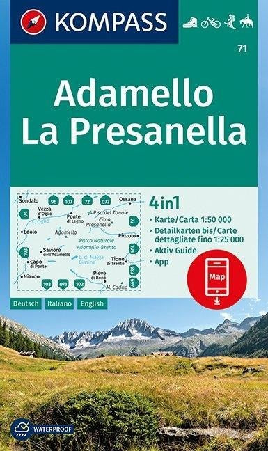 71 Adamello, La Presanella - Kompass Wanderkarte