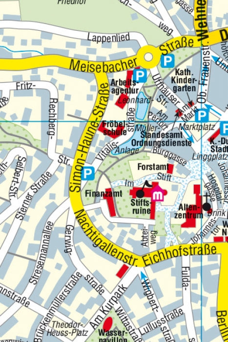 Bad Hersfeld 1:33.000 - Stadtplan mit Rad- und Wanderkarte