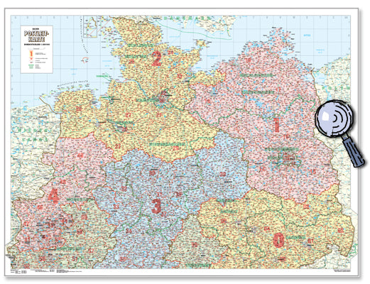 Postleitzahlenkarte Norddeutschland 1:500.000 (D201)