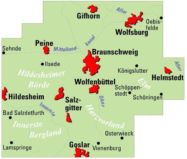 Braunschweig und Umgebung - ADFC Regionalkarte