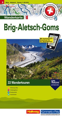 Brig, Aletsch-Goms 1:50.000 - Touren-Wanderkarte