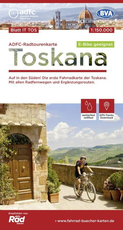 Toskana - ADFC-Radtourenkarte 1:150.000