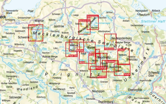 Rad-, Wander- und Gewässerkarte Kummerower See - 1.35.000