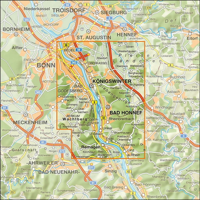Naturpark Siebengebirge 1:25.000 - Wanderkarte