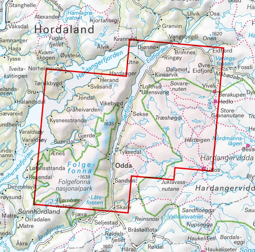 Hardangervidda vest, Trolltunga & Folgefonna 1:50 000 - Calazo Wanderkarte