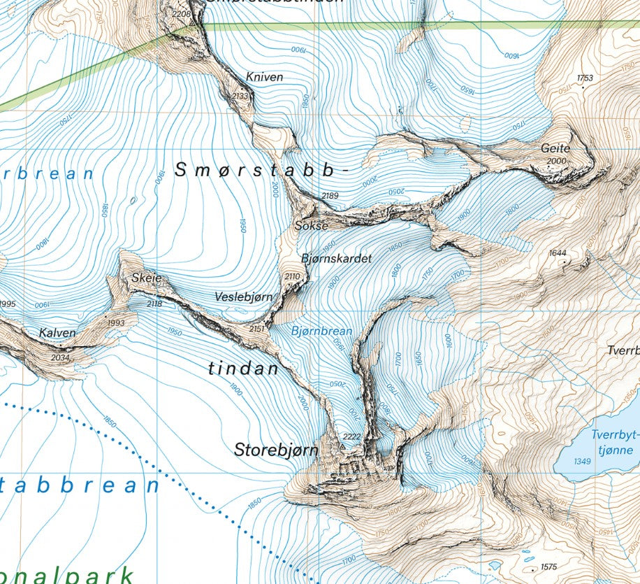 Jotunheimen: Smørstabbstindan & Leirvassbu 1:25 000 - Calazo Wanderkarte