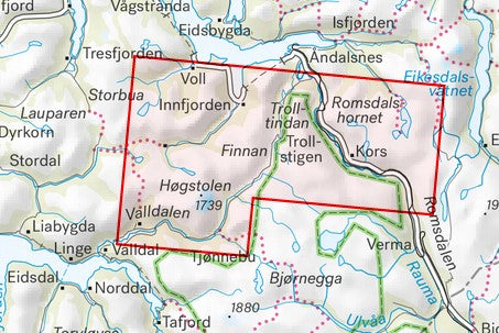 Romsdalen: Trolltinden & Høgstolen 1:25 000 - Calazo Wanderkarte