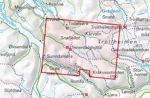 Trollheimen: Sunndal & Innerdalen 1:25 000 - Calazo Wanderkarte