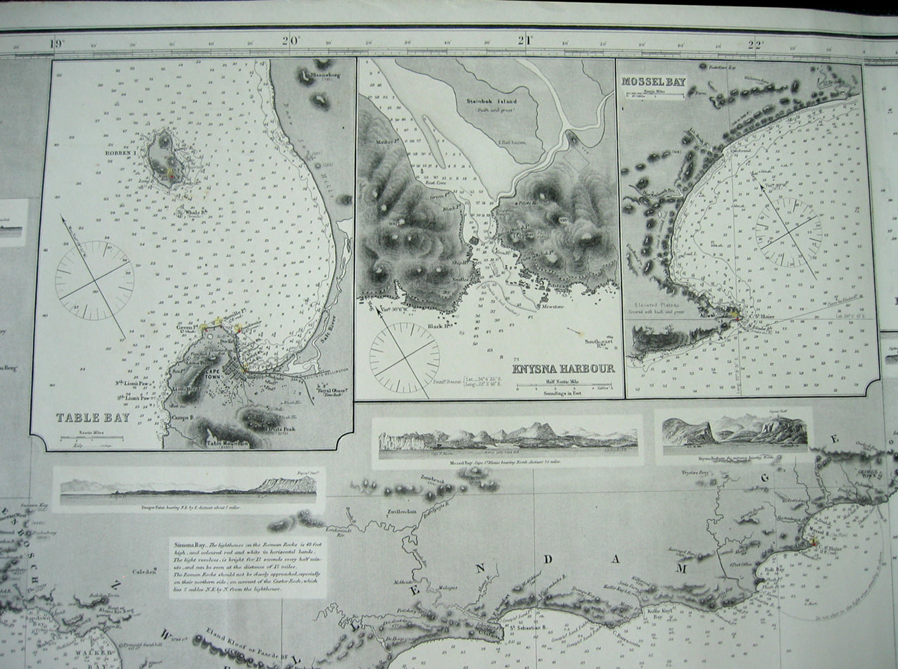 James Imray & Son: The Coast of Cape Colony, 1881 [Blueback sea chart]