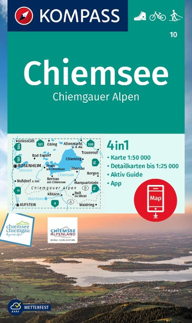 10 Chiemsee, Chiemgauer Alpen - Kompass Wanderkarte