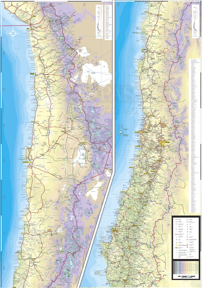 Chile - Straßenkarte 1:1.300.000