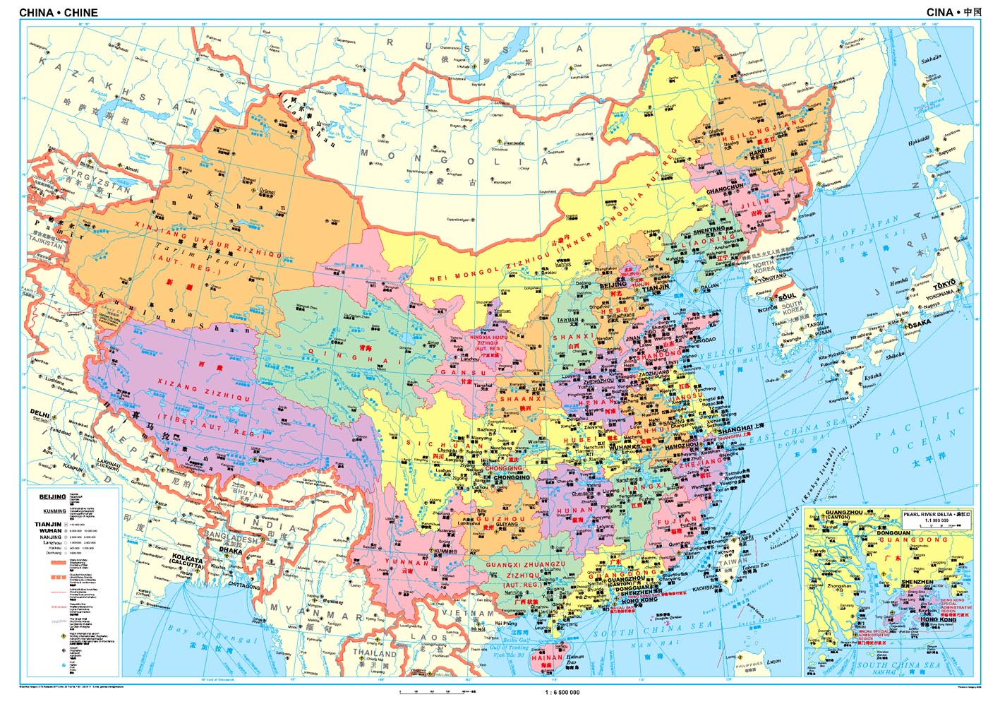 China Reference Map 1:6,5 Mio.