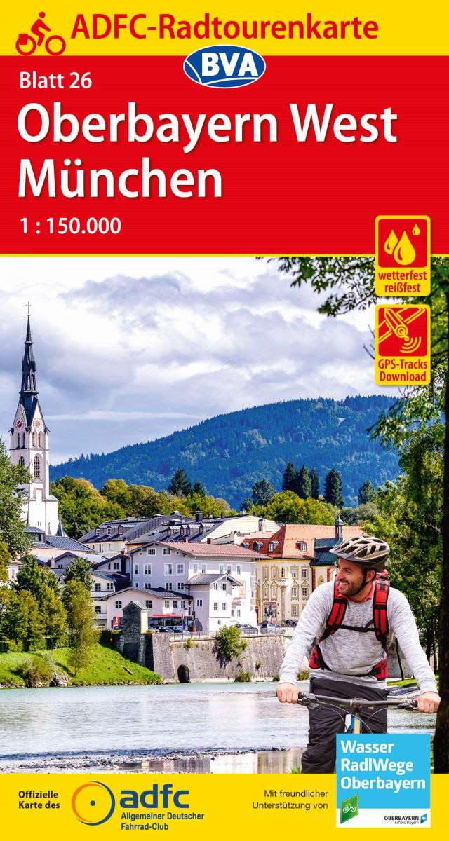 ADFC-Radtourenkarte 26 Oberbayern West / München 1:150.000