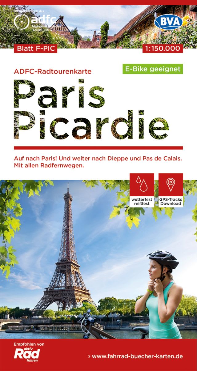 Paris / Picardie - ADFC-Radtourenkarte 1:150.000