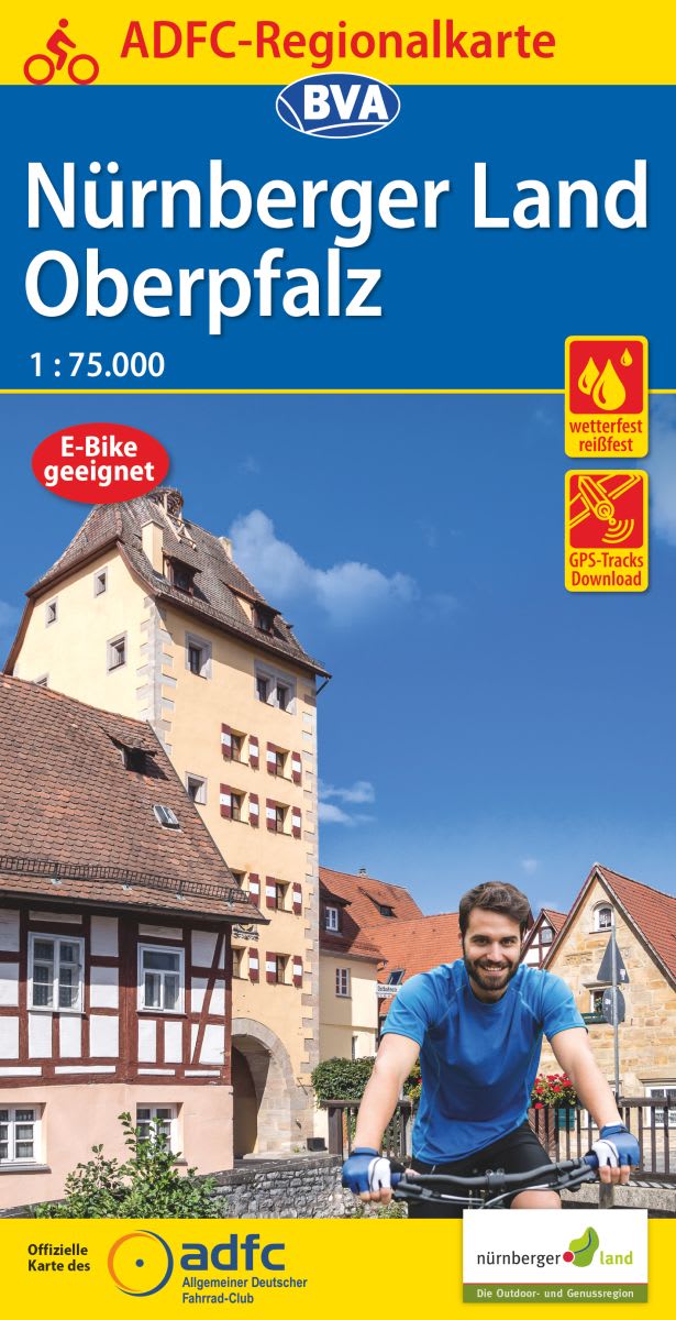 Nürnberger Land / Oberpfalz 1:75.000 ADFC Regionalkarte