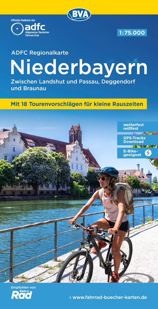 ADFC Regionalkarte Niederbayern - Landshut - Passau