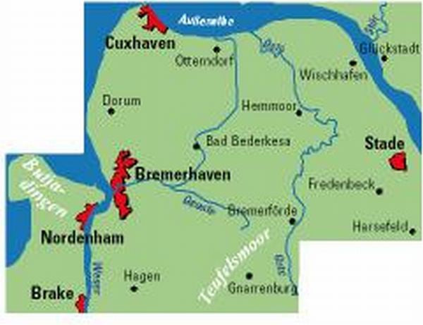 Cuxhaven/Bremerhaven - ADFC Regionalkarte