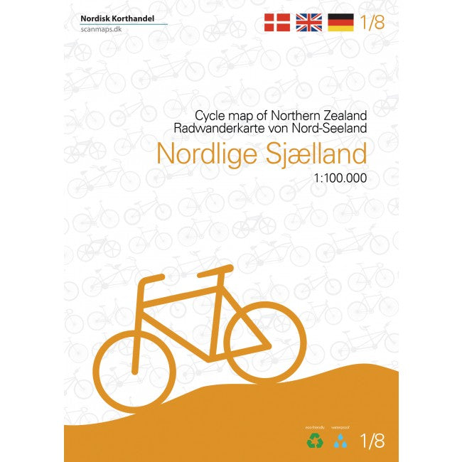 Nördliches Seeland - Fahrradkarte 1:100.000