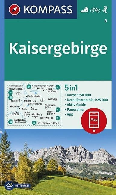 9 Kaisergebirge 1:50.000 - Kompass Wanderkarte