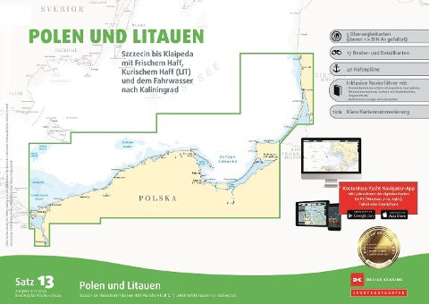 Sportbootkarten Satz 13: Polen und Litauen (Ausgabe 2022/2023)