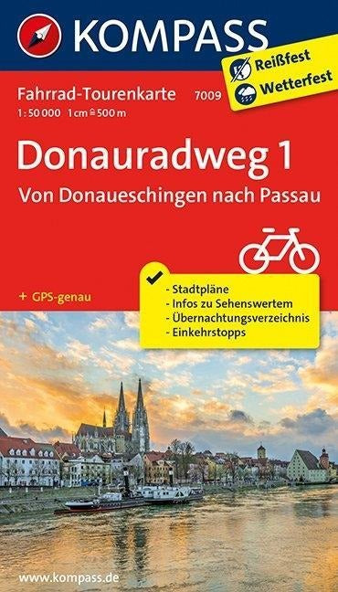 7009 Donauradweg 01. 1:50.000 - Kompass Fahrrad-Tourenkarte