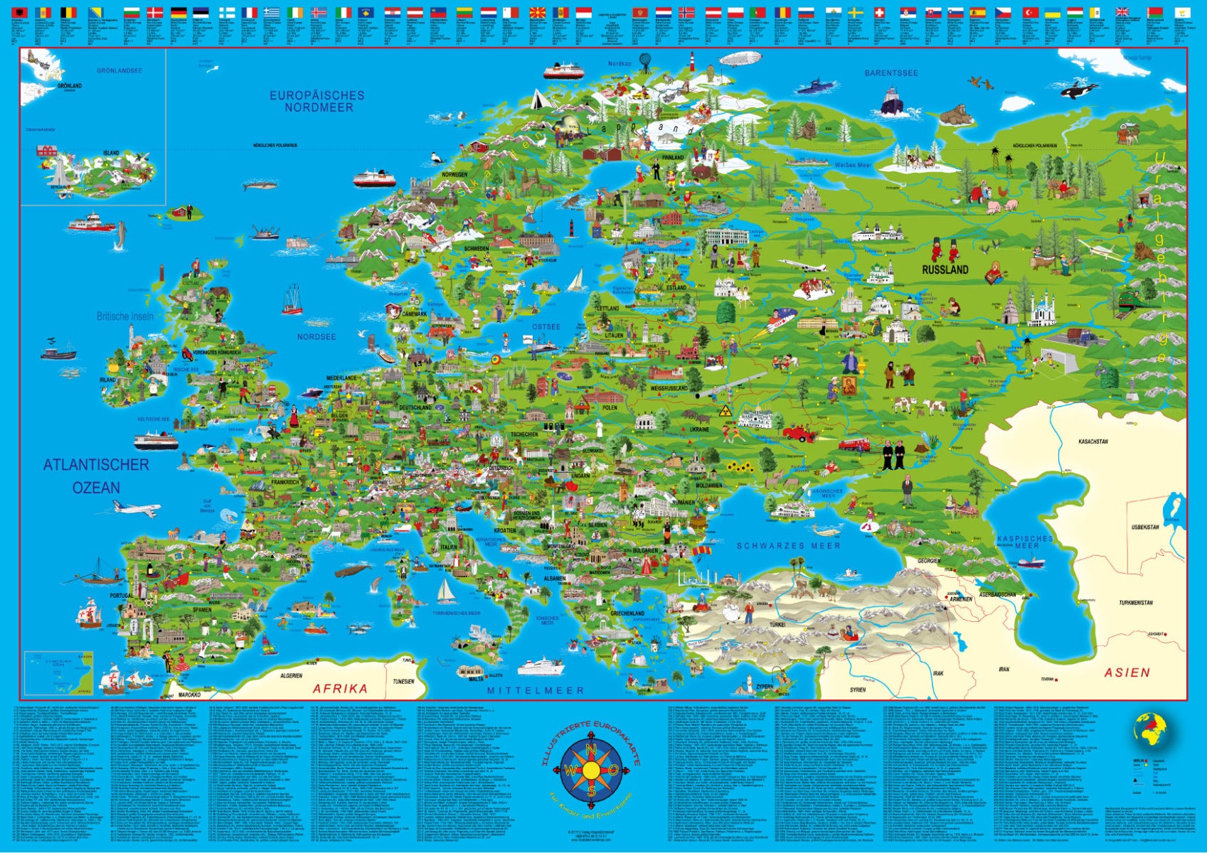 Europakarte für Kinder 130x90 cm