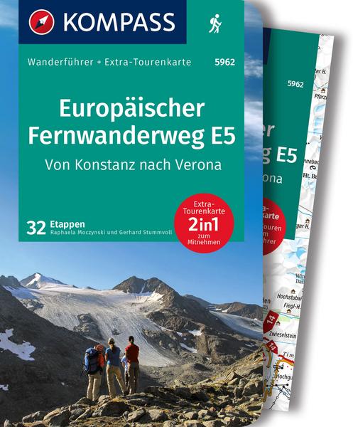 5962 Europäischer Fernwanderweg E5 - KOMPASS Wanderführer