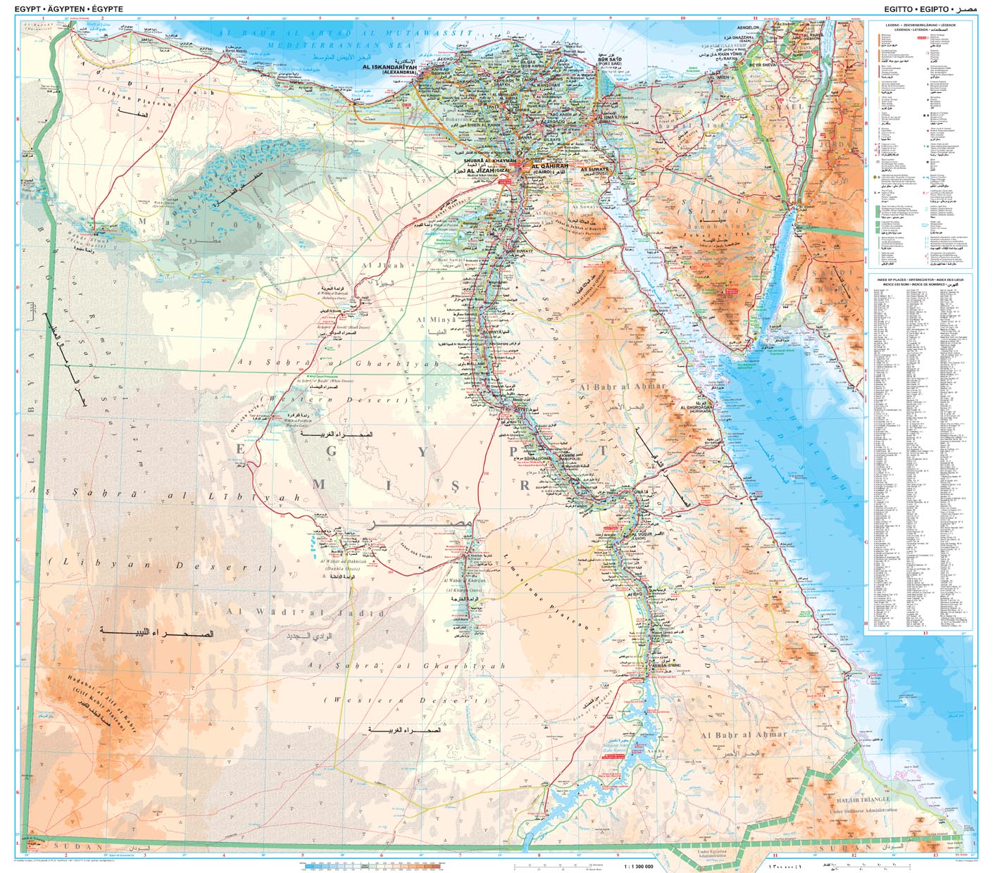 Ägypten 1:1,3 Mio. Geographical Map