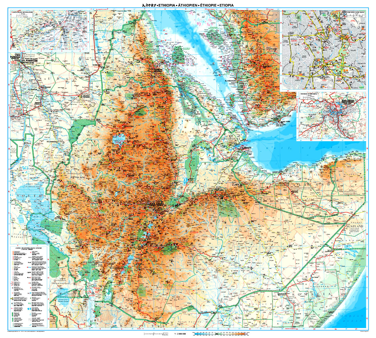 Ethiopia 1:2 Mio. - Geographical Map