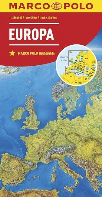 Europa MARCO POLO Länderkarte - 1:2 500 000