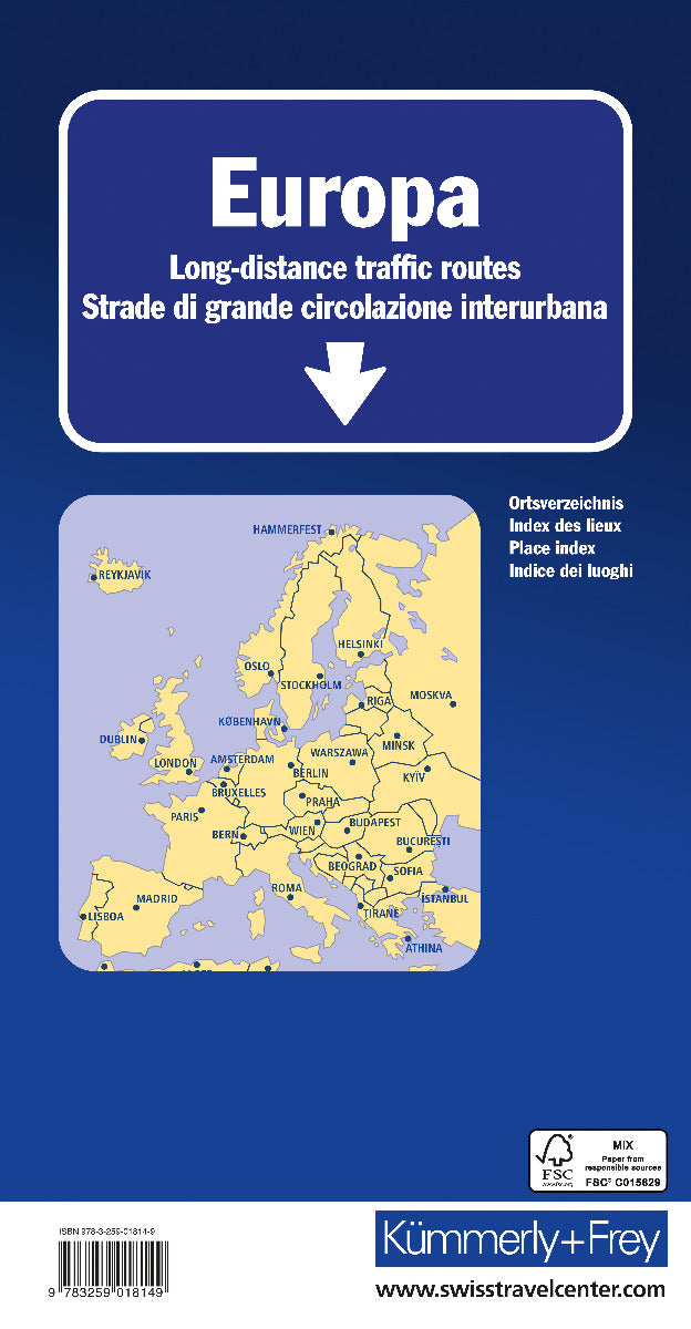 Europa Fernverkehrsstraßen - 1 : 3 600 000