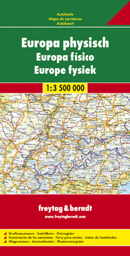 Europa Autokarte physisch (gefaltet) - 1:3,5 Mio.